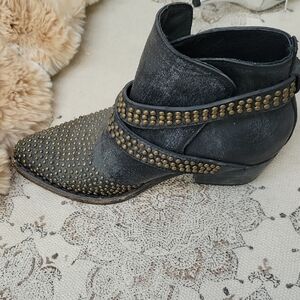 Free People Black Studded Ankle Booties